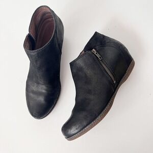 Dansko Leyla Boot Black Leather Ankle Booties Comfort Shoes Size 40 / 9.5-10